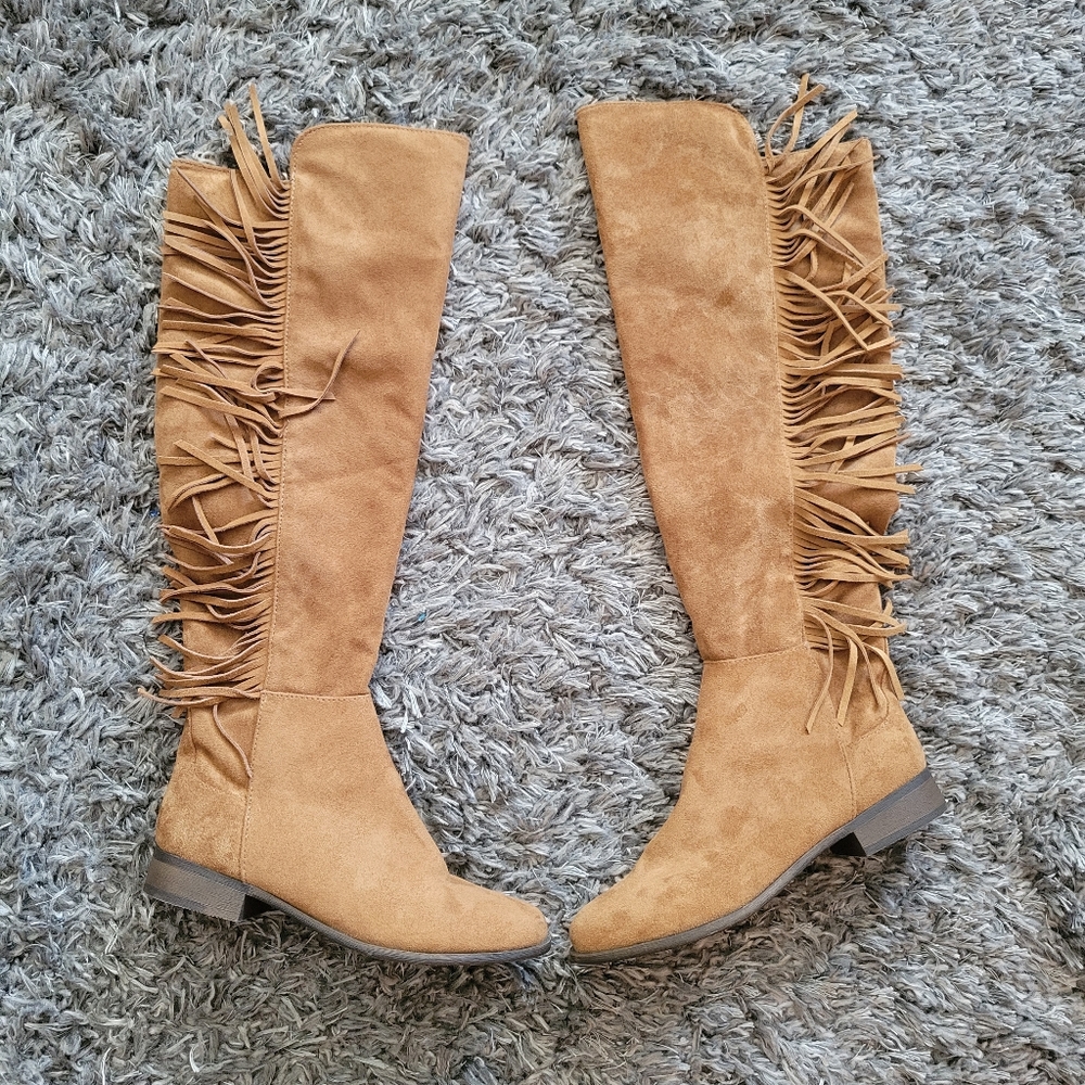 Knee high suede